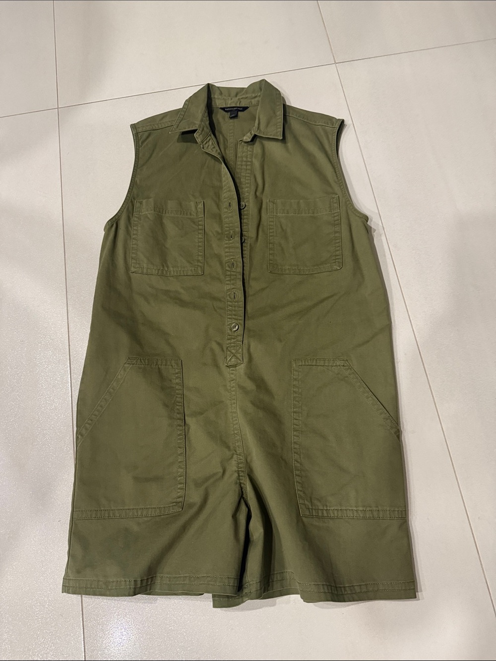 Banana Republic Olive Utility Sleeveless Romper